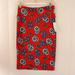 Lularoe Skirts | Lularoe Cassie Straight Stretchy Knit Pencil Skirt S Nwt Red Floral Print | Color: Red | Size: S