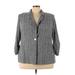 Lane Bryant Blazer Jacket: Gray Marled Jackets & Outerwear - Women's Size 22 Plus