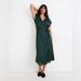 Madewell Dresses | Madewell Satin Stripe Wrap Midi Dress Green | Color: Green | Size: Xs