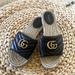 Gucci Shoes | Authentic Gucci Leather Marmont Espadrilles | Color: Black/Gold | Size: 39/9