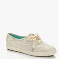 Kate Spade Shoes | New! Kate Spade X Keds New York Glitter Sneakers Wedding Shoes Size 7 | Color: Silver/White | Size: 7