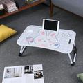 Computer Desk, Gaming Desk, Bed Table Folding Cartoon Sofa Study Desk with Drawer Cup Holder Phone Stand for Laptop Bedroom Dormitory Standing Desk for Home Office (Cute Rabbit)