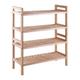 GENHAOSAN Shoe Cabinet Wood Shoe Rack Organizer, 2-Piece 2-Tier Stackable Shoe Storage Shelf for Entryway, Hallway, Closet and Living Room Shoe Rack For Front Door Entrance