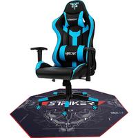 HYRICAN Gaming-Stuhl Striker Copilot Gamingstuhl + Stuhlunterlage Stühle Gr. Kunstleder, Stahl, blau (schwarz, blau) Gamingstühle