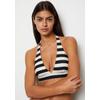 Triangel-Bikini-Top MARC O'POLO "Classic Stripes", Damen, Gr. XL, N-Gr, schwarz-weiß (schwarz, weiß), Elasthan, Polyamid, längsgestreift, modisch, Bikini-Oberteile, mit Logoschriftzug