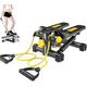 2 In1 Stepper with Electric Ropes, Side Twist Body Sculpture Stepper, Mini Weight Loss Hydraulic Loss Thin Legs Plastic Fitness Equipment Home