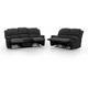 Relaxxo - Ensemble canapés relax manuels leo 3 + 2 places en microfibre - Noir - Noir