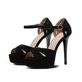 CCAFRET High heels Women Summer Platform Pumps Black Party Dress Evening Shoes Female High Heels Sandals Peep Toe Platform Heels (Color : Schwarz, Size : 7)