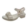 NEOFEN Womens Flat Sandals Women's Summer Sandal Womens Strap Flat Sandals (Color : White, Size : 6.5 UK)