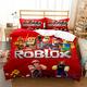 ROBLOX Duvet Cover Set with Matching Pillow Cases 120 Thread Count Guaranteed Quilt Protector Cover Premium Bedding Collection Extra Soft (200x200cm(Double),ROBLOX 01)