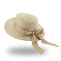 LQHYDMS Bucket Hat Bucket Hat Beach Summer Straw Hats For Women Flat Top Ribbon Bowknot Elegant Straw Women Summer Hats-Beige Gold-56-58Cm(Adults)