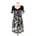 En Focus Studio Casual Dress Cold Shoulder Short sleeves: Black Graphic Dresses - Women's Size 10