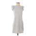 MICHAEL Michael Kors Casual Dress - Shift Ruffles Short sleeves: Gray Stripes Dresses - Women's Size X-Small