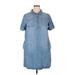 Universal Thread Casual Dress - Shirtdress: Blue Dresses - Women's Size X-Large