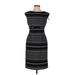 Calvin Klein Casual Dress - Sheath: Black Stripes Dresses - Women's Size 6