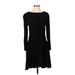 Gap Casual Dress - Fit & Flare: Black Solid Dresses - Women's Size Small