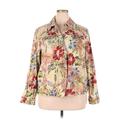 Coldwater Creek Denim Jacket: Gold Floral Motif Jackets & Outerwear - Women's Size 2X
