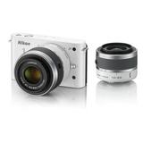 Nikon Used 1 J1 Mirrorless Digital Camera with 10-30mm / 30-110mm Lens (White) 27547