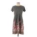 J.Jill Casual Dress - Shift: Gray Print Dresses - Women's Size Small Petite