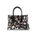 Kate Spade New York Leather Satchel: Black Floral Bags