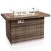 SereneLife 24.8" H x 43.31" W Propane Outdoor Fire Pit Table in Brown | 24.8 H x 43.31 W x 27.17 D in | Wayfair SLNFTAL26