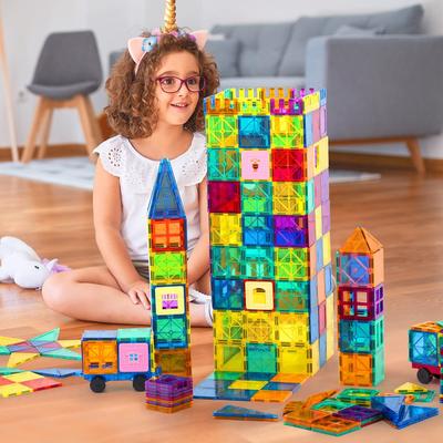 Magnetic Tiles for Kids, Stacking Blocks, Preschool Stem Construction Building Set 100 Pcs
