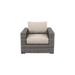 Bali Silver/Gray Two-Tone Wicker Club Chair with Cushion.