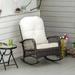 Red Barrel Studio® Outdoor Rocking Metal Chair w/ Cushions in Brown/Gray | Wayfair 04A38DEC5BD94D619DD0AF72D255339F