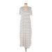 Venus Casual Dress - Maxi: Ivory Stripes Dresses - Women's Size Large