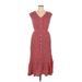 Romantichut Casual Dress - Midi: Red Tweed Dresses - Women's Size X-Large