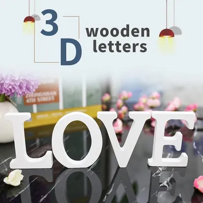 3D-Wandaufkleber aus Holz mit englischen Buchstaben, dekorative Holzwörter, Name, DIY-Aufkleber für Image