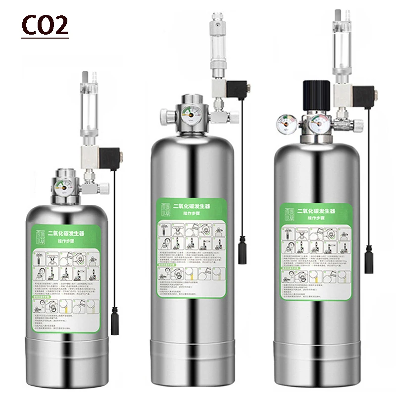 Aquarium CO2 Generator System Kit Edelstahl CO2 Zylinder Generator System Kohlendioxid Reaktor Kit für Pflanzenfische Image