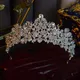 Luxus Strass Perle Blumen Braut Diademe Krone Barock Kristall Festzug Abschluss ball Diadem Braut