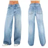 Jeans da donna a gamba larga larghi a vita alta jeans da pavimento jeans jeans donna pantaloni jeans