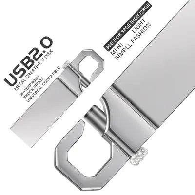 Metall Schlüssel bund USB 2.0 Flash-Laufwerk 4g 8g 16g 32GB 64GB 2,0g Geschenk USB-Stick 128 reale Kapazität Memory Stick u Disk wasserdicht Image