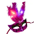 Frauen venezia nische LED-Maske Maskerade Kostüm Party Prinzessin Feder masken