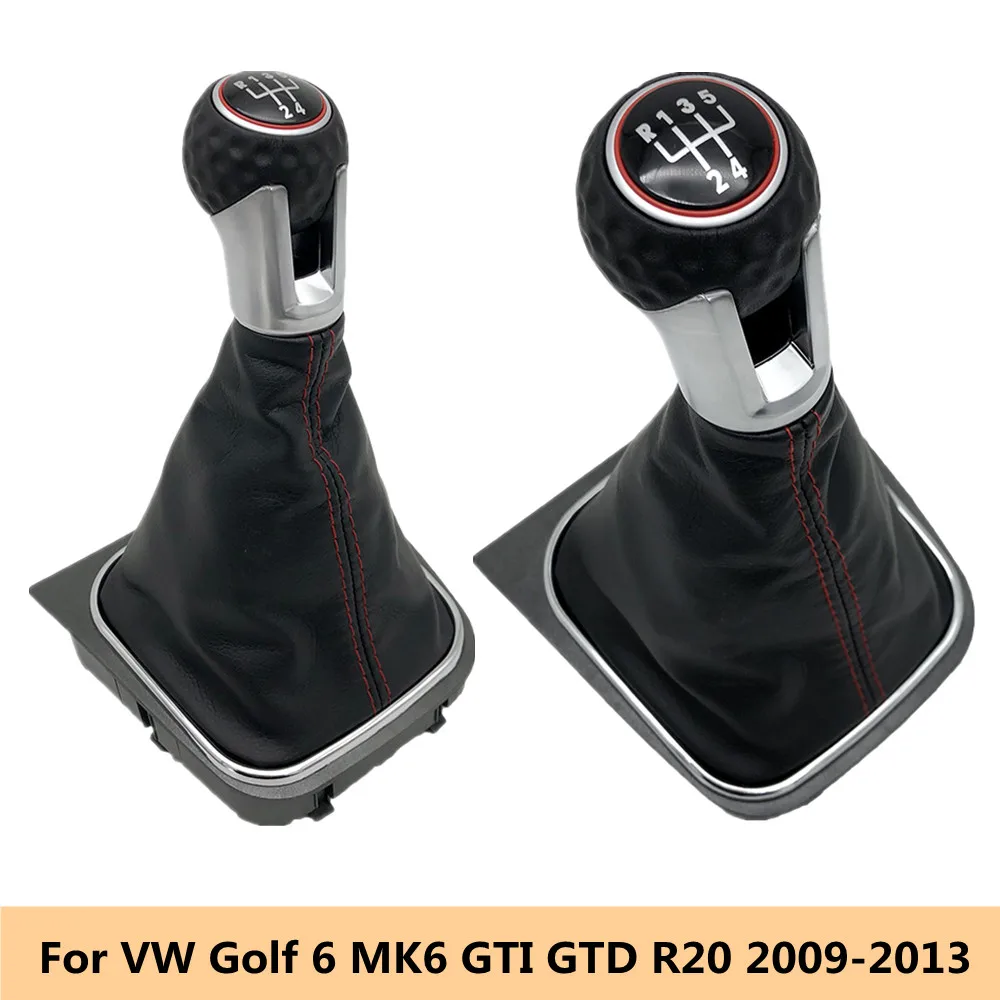 5/6 geschwindigkeit Manuelle Auto Schaltknauf Stick Hebel Shifter HandBall Gamasche Boot Für Volkswagen VW Golf 6 MK6 GTI GTD R20 2009-2013 Image
