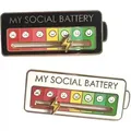 My Social Battery Mood Conversion Brooch Enamel Pin Mood Tracker Metal Danemark ges Backpack