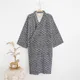 Peignoir trois quarts à col en V pour hommes 100% coton robes de gaze kimono japonais noir