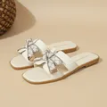 Chaussures plates d'été pour femmes pantoufles décontractées confortables à une ligne semelle