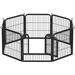 Black 8 Panels Metal Dog Playpen, 0.6" L X 25" W X 25" H, XX-Small