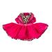 Pink Apparel Leopard Notched Collar Gala Evening Pet Dress, X-Small