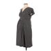 Motherhood Casual Dress - Midi: Gray Marled Dresses - Women's Size Medium Maternity