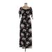 Vibe Sportswear Casual Dress: Black Floral Dresses - Women's Size 2X