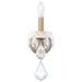 Century 13"H x 4.5"W 1-Light Crystal Wall Sconce in Etruscan Gold