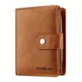 Men's Pu Leather Vertical Wallet, Multi-card Card Holder, Trifold Wallet Money Clip With Zipper Coin Purse, Gift For Men