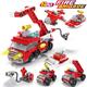 142pcs City Fire Truck Fighting Building Blocks Sets Fire Brigade Car Model Toy Small Particles Bricks Diy Educational Toys For Children 6+