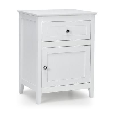 Costway 2-Tier Accent Table with Spacious Tabletop-White