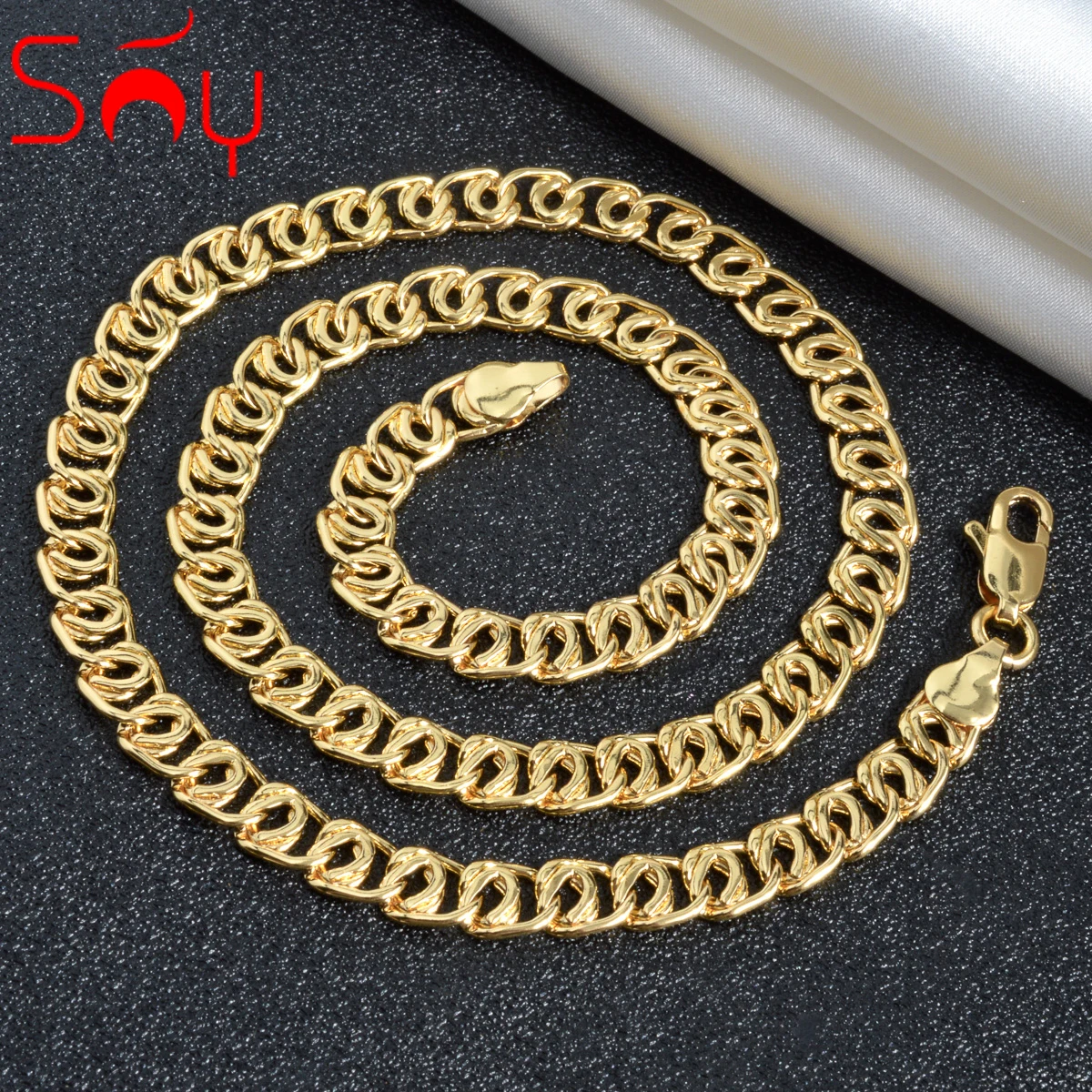 Sunny Jewelry Fashion Copper Chain Necklace Geometry Jewelry Classic Neck Chains For Male Female Wedding Party Exquisite Gift