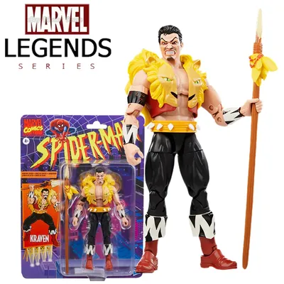 Ko Ml Legends Spiderman Enemies Kraven Action Figures Toys 6 Inch Sergei Kravinoff Movable Statues